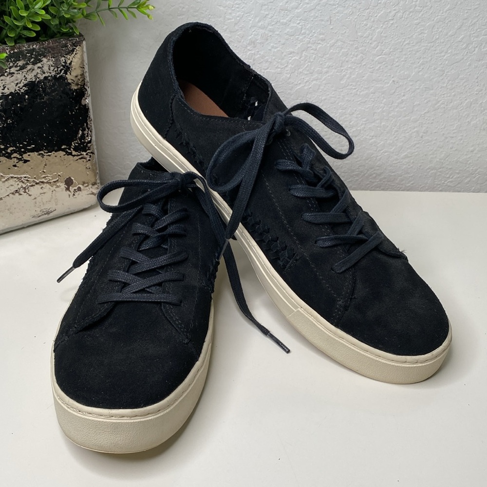 Toms Lenox Lace Up Sneaker With Woven Side Detail Suede Size‎ 12